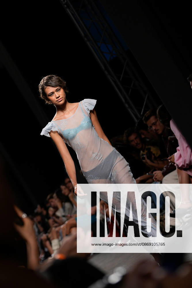 Lisbon Fashion Week in Lisboa, Portugal - 09 Oct 2026 A model walks the runway during Francisca Nabinho fashion show at ModaLisboa Priority, Lisbon Fashion Week in Lisboa. Lisbon Portugal
