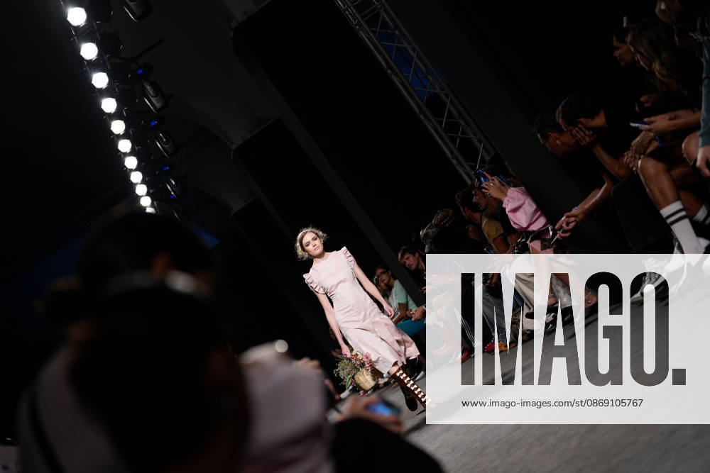 Lisbon Fashion Week in Lisboa, Portugal - 09 Oct 2026 A model walks the runway during Francisca Nabinho fashion show at ModaLisboa Priority, Lisbon Fashion Week in Lisboa. Lisbon Portugal