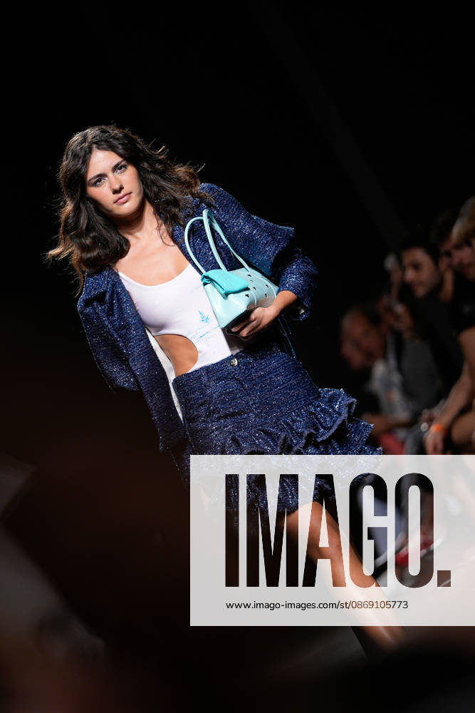 Lisbon Fashion Week in Lisboa, Portugal - 09 Oct 2026 A model walks the runway during Francisca Nabinho fashion show at ModaLisboa Priority, Lisbon Fashion Week in Lisboa. Lisbon Portugal