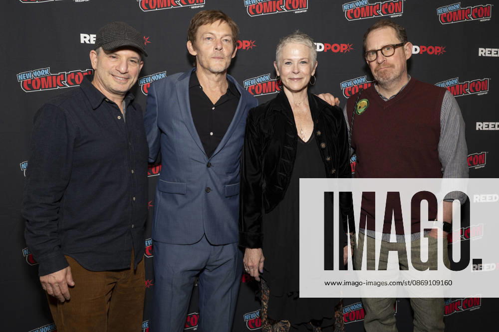 DAVID ZABEL, NORMAL REEDUS, MELISSA MCBRIDE and SCOTT M. GIMPLE attend the press room for The Walking Dead Daryl Dixon on AMC Plus during New York Comic Con at Jacob Javits Convention Center in New York. 9 October 2026 New York USA - ZUMAa265 20261009_zep_a265_075