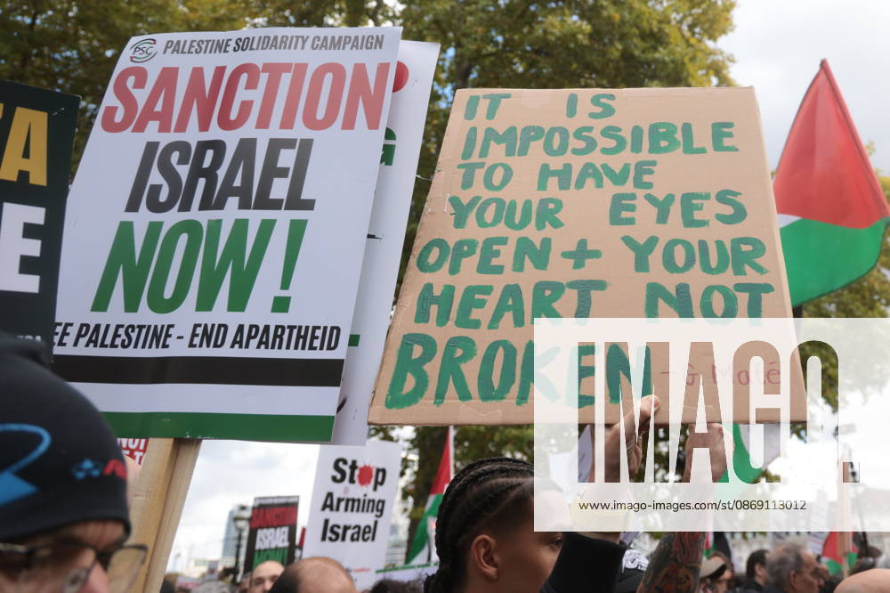 London, United Kingdom. Palestine Coalition Protest. Palestine Coalition protest march through London, with zionist counter protesters gathered outside New Scotland Yard.