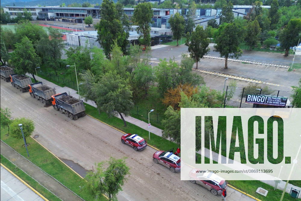 Santiago, October 10, 2026: Roadwork is underway following the flood that affected the Las Condes district. Dragomir Yankovic, Aton Chile, Santiago, Chile. Aton 1198267