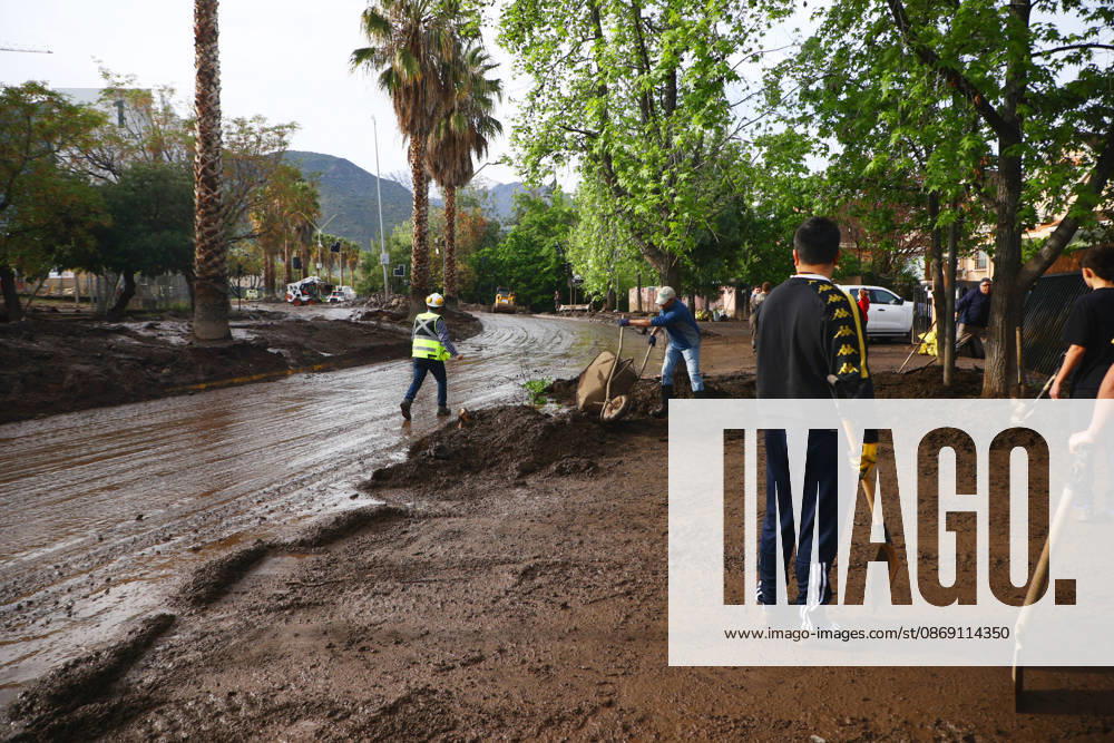 Santiago, October 10, 2026: Roadwork is underway following the flood that affected the Las Condes district. Dragomir Yankovic, Aton Chile, Santiago, Chile. Aton 1198306