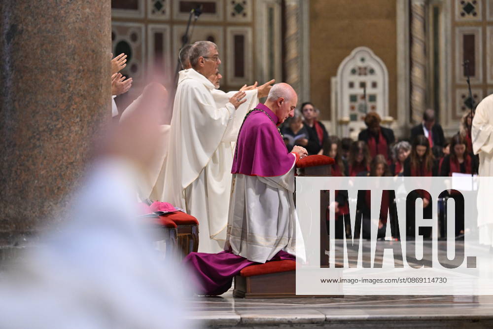 IPA89501762 - Italy, Rome, Vatican, October 10, 2026: Cardinal Baldo Reina celebrates a Mass for the ordination of deacons at St. John Lateran. Photograph by ALESSIA GIULIANI Catholic Press Photo