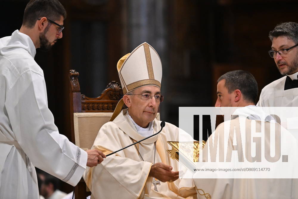IPA89501818 - Italy, Rome, Vatican, October 10, 2026: Cardinal Baldo Reina celebrates a Mass for the ordination of deacons at St. John Lateran. Photograph by ALESSIA GIULIANI Catholic Press Photo