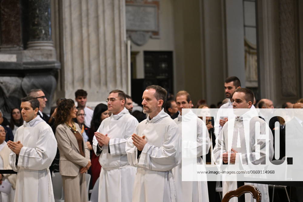 IPA89501582 - Italy, Rome, Vatican, October 10, 2026: Cardinal Baldo Reina celebrates a Mass for the ordination of deacons at St. John Lateran. Photograph by ALESSIA GIULIANI Catholic Press Photo