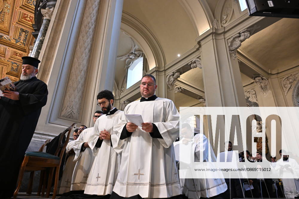 IPA89501679 - Italy, Rome, Vatican, October 10, 2026: Cardinal Baldo Reina celebrates a Mass for the ordination of deacons at St. John Lateran. Photograph by ALESSIA GIULIANI Catholic Press Photo