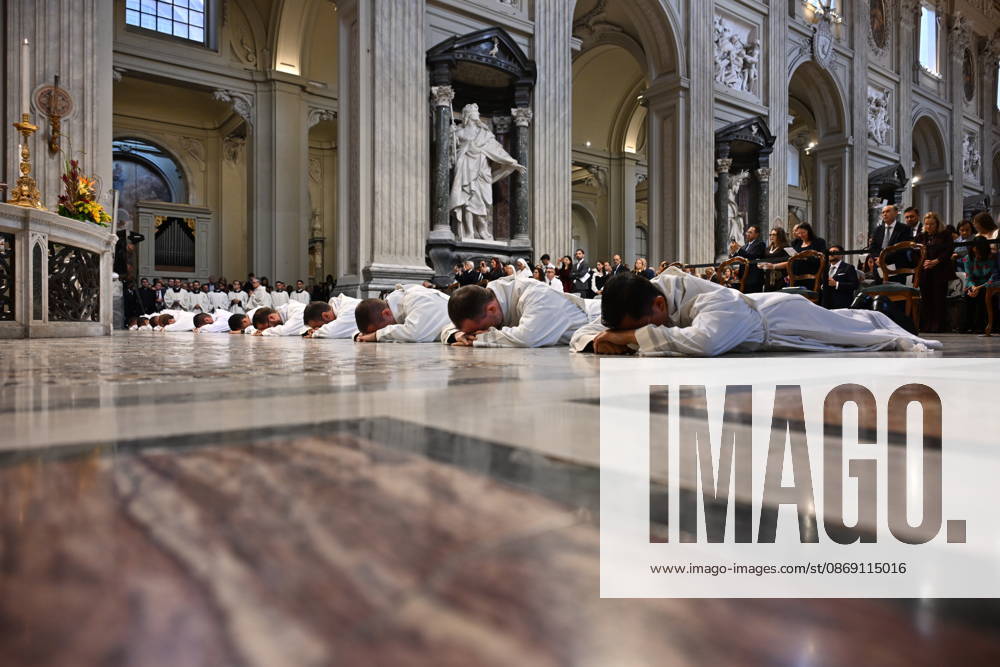 IPA89501724 - Italy, Rome, Vatican, October 10, 2026: Cardinal Baldo Reina celebrates a Mass for the ordination of deacons at St. John Lateran. Photograph by ALESSIA GIULIANI Catholic Press Photo