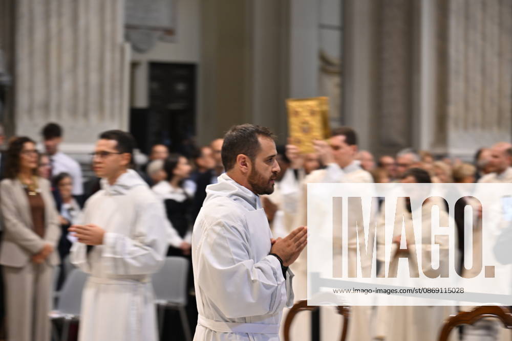 IPA89501581 - Italy, Rome, Vatican, October 10, 2026: Cardinal Baldo Reina celebrates a Mass for the ordination of deacons at St. John Lateran. Photograph by ALESSIA GIULIANI Catholic Press Photo