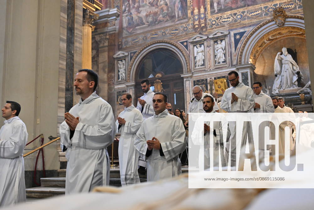 IPA89501600 - Italy, Rome, Vatican, October 10, 2026: Cardinal Baldo Reina celebrates a Mass for the ordination of deacons at St. John Lateran. Photograph by ALESSIA GIULIANI Catholic Press Photo