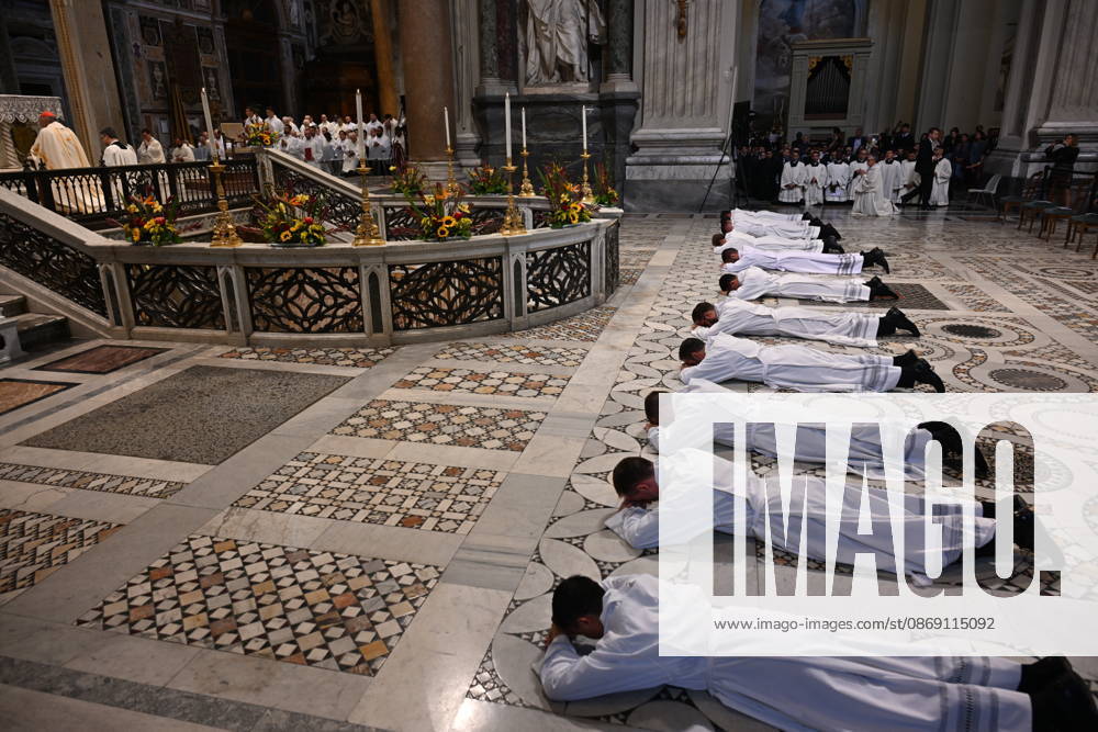 IPA89501711 - Italy, Rome, Vatican, October 10, 2026: Cardinal Baldo Reina celebrates a Mass for the ordination of deacons at St. John Lateran. Photograph by ALESSIA GIULIANI Catholic Press Photo