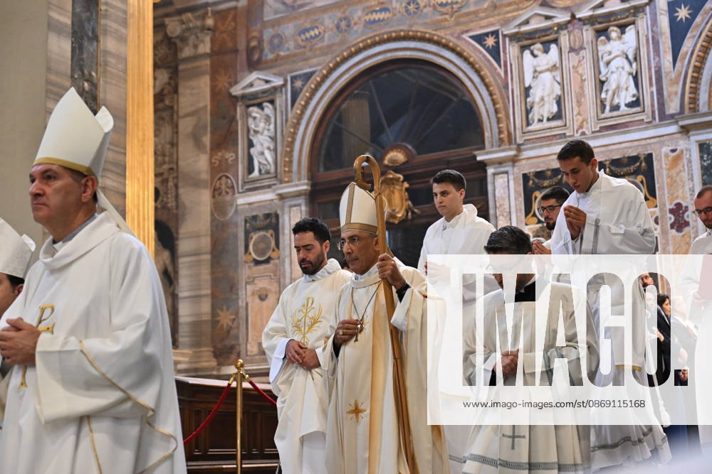 IPA89501587 - Italy, Rome, Vatican, October 10, 2026: Cardinal Baldo Reina celebrates a Mass for the ordination of deacons at St. John Lateran. Photograph by ALESSIA GIULIANI Catholic Press Photo