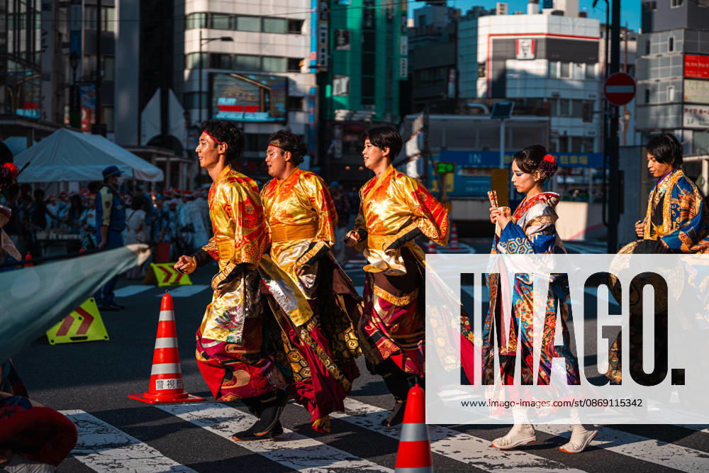 General view, October 10, 2026 - Dancers perform during the eve-of-festival events of the 27th Tokyo Yosakoi Festival in Ikebukuro, Tokyo, Japan, on October 10, 2026. Part of the Fukuro Matsuri celebrations, the event brings together yosakoi dance teams in colorful costumes for energetic performances combining traditional Japanese dance influences with contemporary music and choreography. aflo_354760428