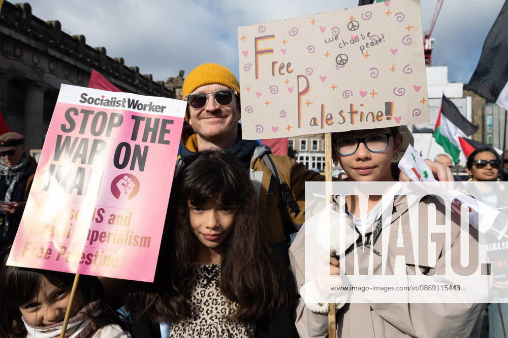 Hundreds of people took part in a demonstration in Edinburgh organised by pro-Palestine groups Gaza Genocide Emergency Committee and Stop the War Scotland to mark the third anniversary of the 7 October 2023 Hamas-led attacks on Israel and the subsequent war in Gaza. The demonstration formed part of what organisers described as the first fully coordinated global day of protests for Palestine, with participants calling on the UK Government to end all arms sales to Israel and impose full sanctions. Edinburgh UK - ZUMAs357 20261010_zip_s357_004