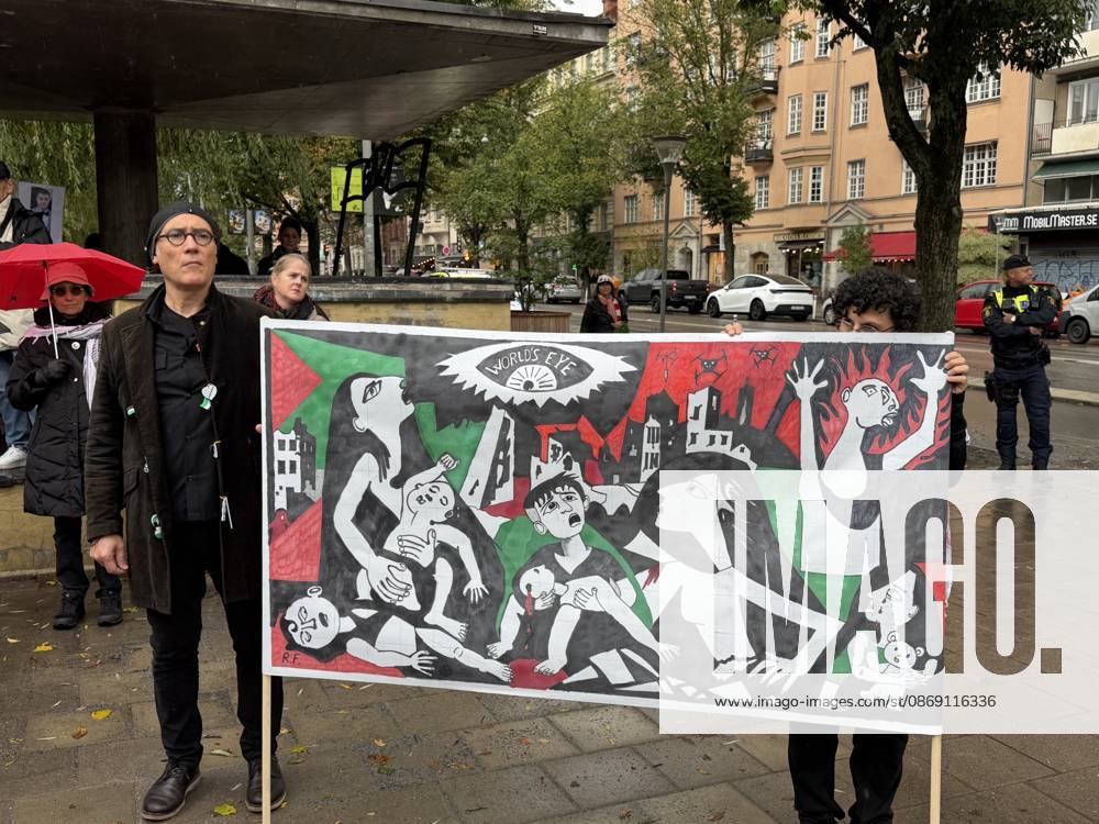 Demonstrators march in Stockholm to show solidarity with Palestinians STOCKHOLM, SWEDEN - OCTOBER 10: Demonstrators march to draw attention to the situation in Palestine and mark the third anniversary of the war in Gaza, on October 10, 2026, in Stockholm, Sweden. Atila Altuntas Anadolu Stockholm Sweden. Editorial use only. Please get in touch for any other usage.