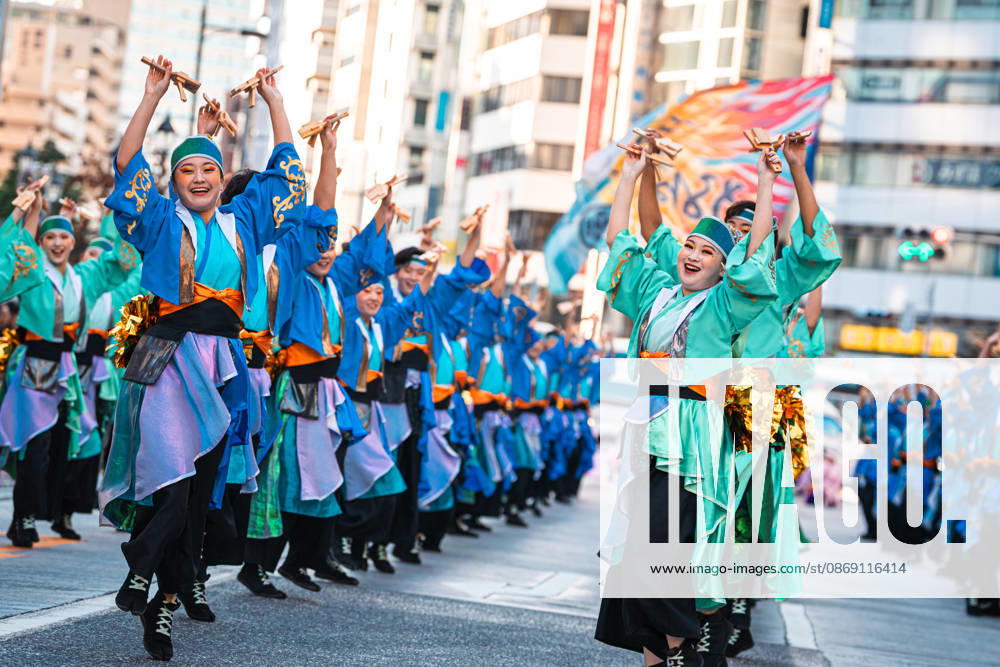 General view, October 10, 2026 - Dancers perform during the eve-of-festival events of the 27th Tokyo Yosakoi Festival in Ikebukuro, Tokyo, Japan, on October 10, 2026. Part of the Fukuro Matsuri celebrations, the event brings together yosakoi dance teams in colorful costumes for energetic performances combining traditional Japanese dance influences with contemporary music and choreography. aflo_354761330