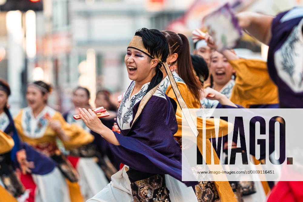 General view, October 10, 2026 - Dancers perform during the eve-of-festival events of the 27th Tokyo Yosakoi Festival in Ikebukuro, Tokyo, Japan, on October 10, 2026. Part of the Fukuro Matsuri celebrations, the event brings together yosakoi dance teams in colorful costumes for energetic performances combining traditional Japanese dance influences with contemporary music and choreography. aflo_354761365