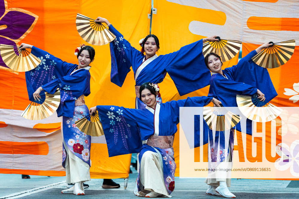 General view, October 10, 2026 - Dancers perform during the eve-of-festival events of the 27th Tokyo Yosakoi Festival in Ikebukuro, Tokyo, Japan, on October 10, 2026. Part of the Fukuro Matsuri celebrations, the event brings together yosakoi dance teams in colorful costumes for energetic performances combining traditional Japanese dance influences with contemporary music and choreography. aflo_354761600