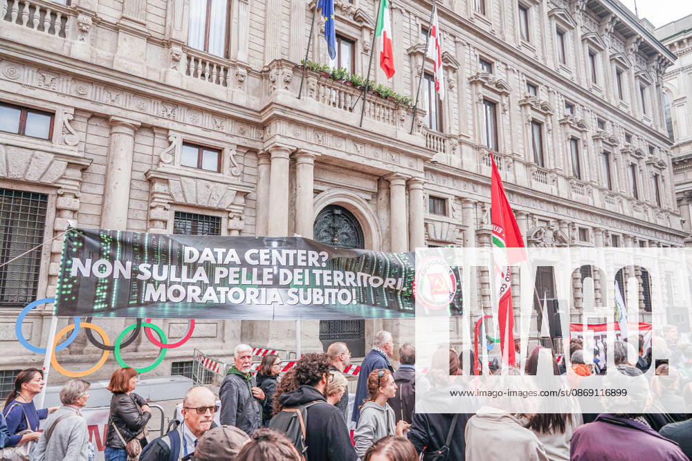 IPA89503051 - Milan, October 10, 2026 A protest organized by local No Data Centers committees to demand a halt to the construction and operation of new data centers in the province of Milan.