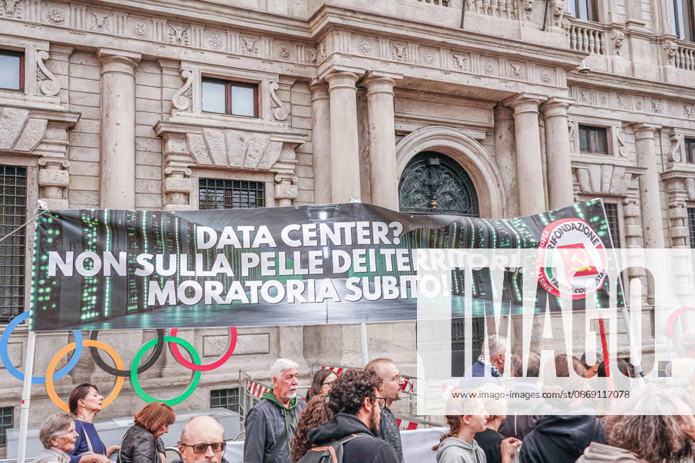 IPA89503044 - Milan, October 10, 2026 A protest organized by local No Data Centers committees to demand a halt to the construction and operation of new data centers in the province of Milan.