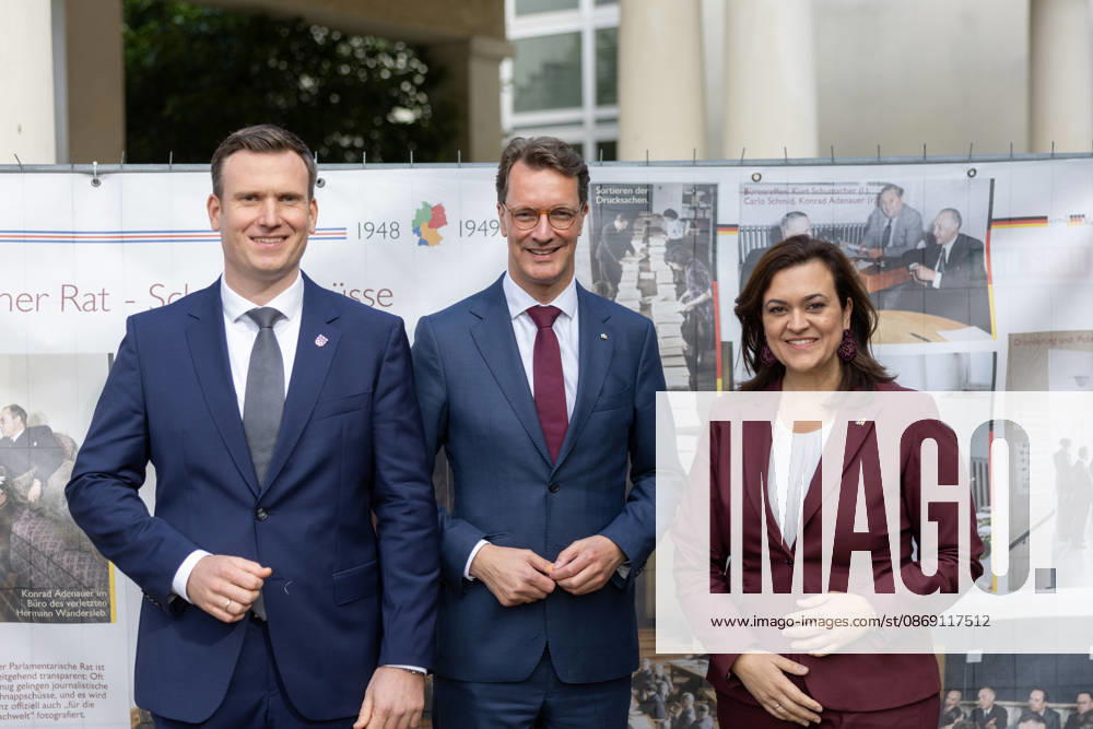 Festakt zu 150 Jahren Adenauer und 80 Jahren CDU Bad Honnef - 10.10.26 Bürgermeister der Stadt Bad Honnef Philipp HERZOG (CDU), NRW Ministerpräsident Hendrik WÜST (CDU), Generalsekretärin der CDU Deutschlands Franziska HOPPERMANN (CDU), MdB - Festakt zu 150 Jahren Konrad Adenauer und 80 Jahren CDU Bad Honnef im Kursaal in Bad Honnef. Adenauer, der erste Bundeskanzler, wurde am 5. Januar 1876 geboren und lebte in Rhöndorf. Die CDU Bad Honnef feierte ihr 80-jähriges Bestehen. Bad Honnef Kursaal Nordrhein-Westfalen Deutschland