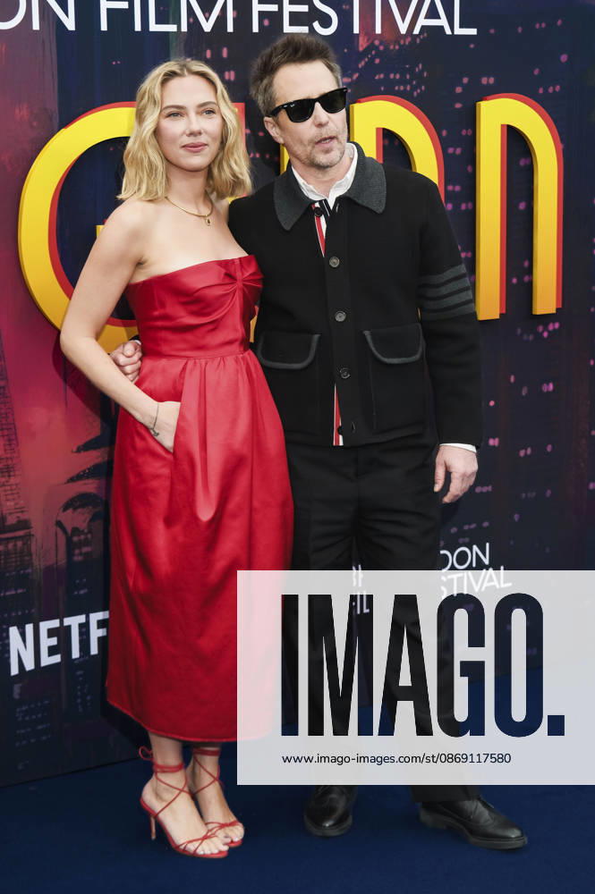 Scarlett Johansson und Sam Rockwell bei der Premiere des Netflix-Animationsfilms Ray Gunn auf dem 70. BFI London Film Festival 2026 in der Royal Festival Hall. London