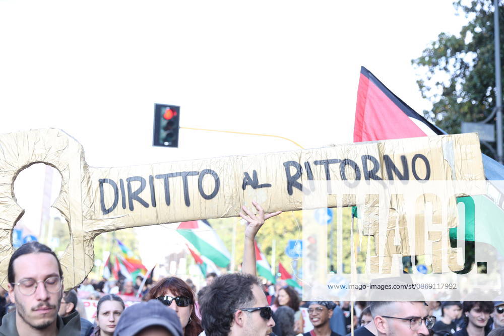 IPA89506067 - Milan, National Day of Mobilization: The End of Genocide Is the End of Zionism, marking the third anniversary of the start of the conflict in Gaza