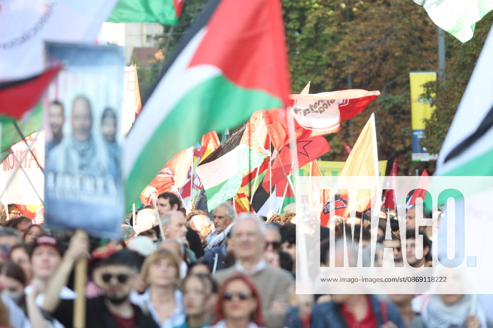 IPA89506039 - Milan, National Day of Mobilization: The End of Genocide Is the End of Zionism, marking the third anniversary of the start of the conflict in Gaza