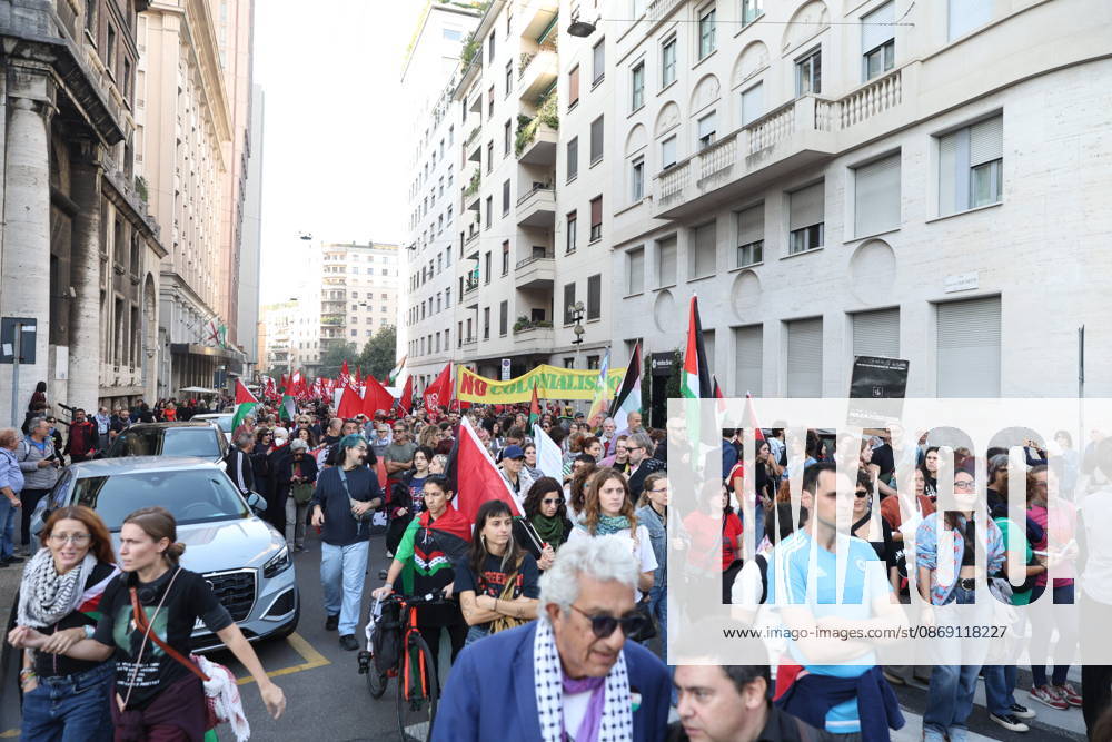 IPA89506048 - Milan, National Day of Mobilization: The End of Genocide Is the End of Zionism, marking the third anniversary of the start of the conflict in Gaza