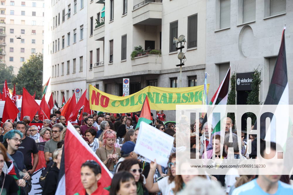 IPA89506051 - Milan, National Day of Mobilization: The End of Genocide Is the End of Zionism, marking the third anniversary of the start of the conflict in Gaza