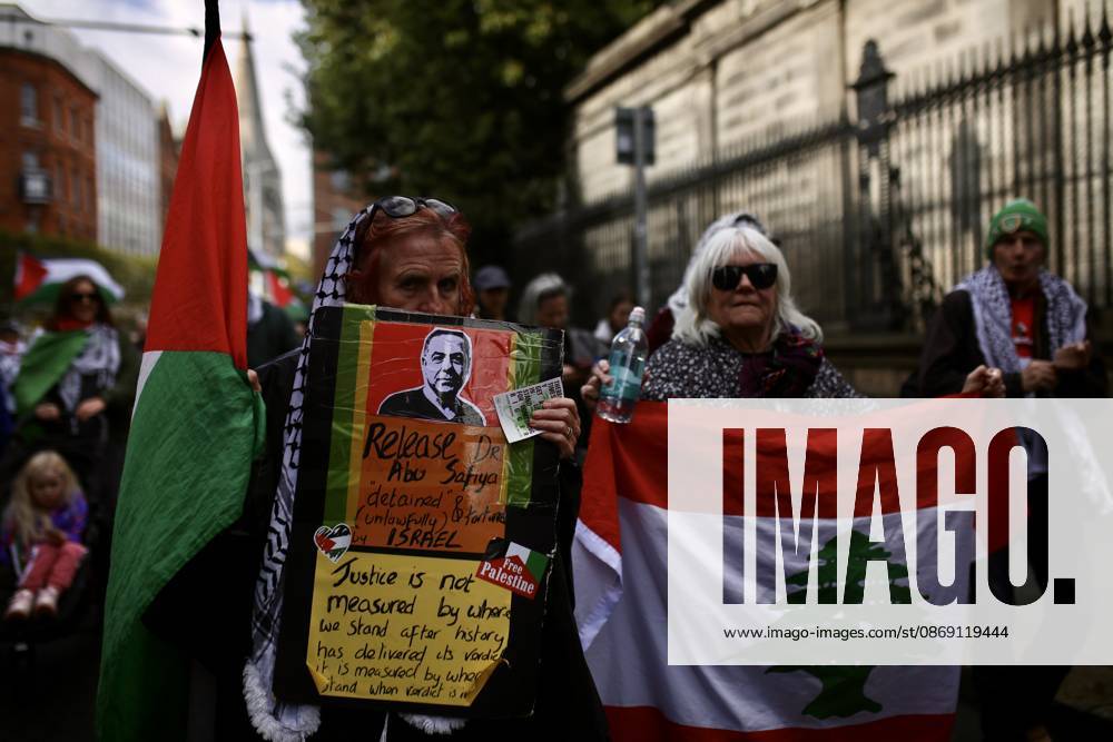 Thousands of pro-Palestine demonstrators gather in Dublin DUBLIN, IRELAND - OCTOBER 10: Thousands of pro-Palestine demonstrators gather in Dublin, Ireland, on October 10, 2026, for a national march marking three years since the October 7 attacks and the subsequent war in Gaza. Organized by the Ireland-Palestine Solidarity Campaign, the protest calls for sanctions against Israel and greater action by the Irish government, with demonstrators marching from the Garden of Remembrance towards the Dail. Mostafa Darwish Anadolu Dublin Ireland. Editorial use only. Please get in touch for any other usage.