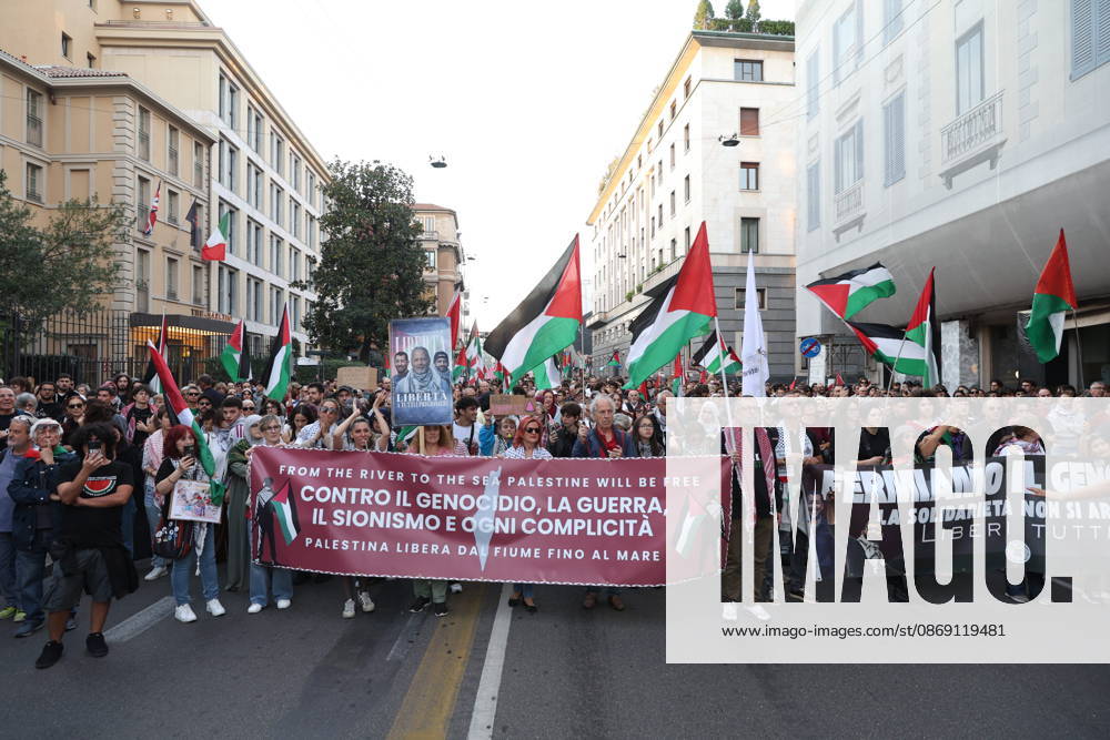 IPA89508951 - Milan, National Day of Mobilization: The End of Genocide Is the End of Zionism, marking the third anniversary of the start of the conflict in Gaza