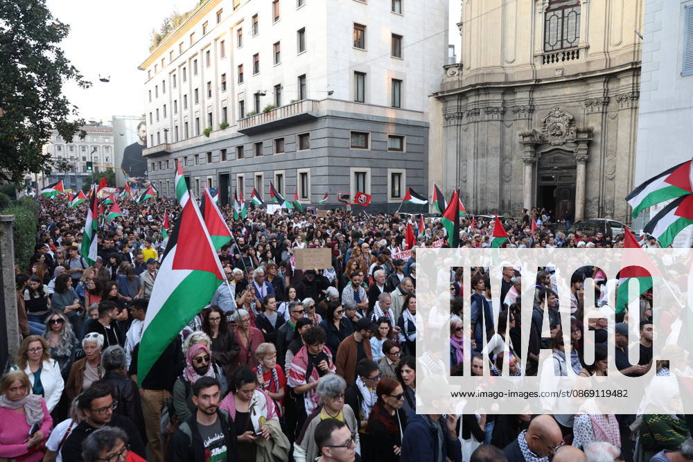 IPA89508952 - Milan, National Day of Mobilization: The End of Genocide Is the End of Zionism, marking the third anniversary of the start of the conflict in Gaza
