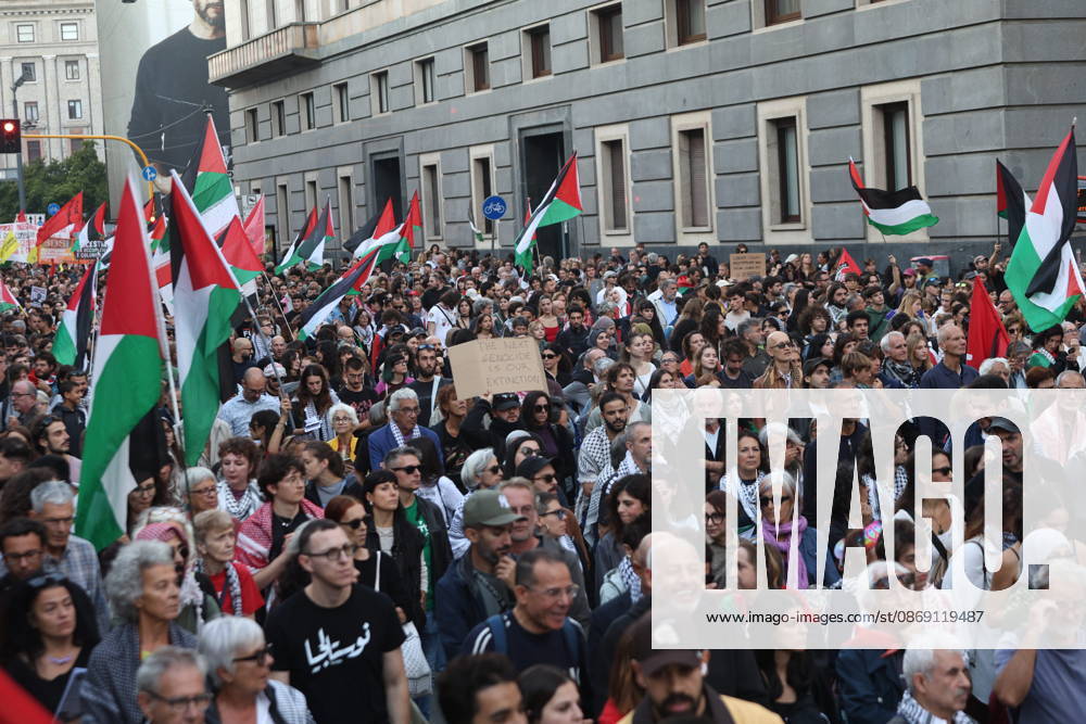 IPA89508956 - Milan, National Day of Mobilization: The End of Genocide Is the End of Zionism, marking the third anniversary of the start of the conflict in Gaza