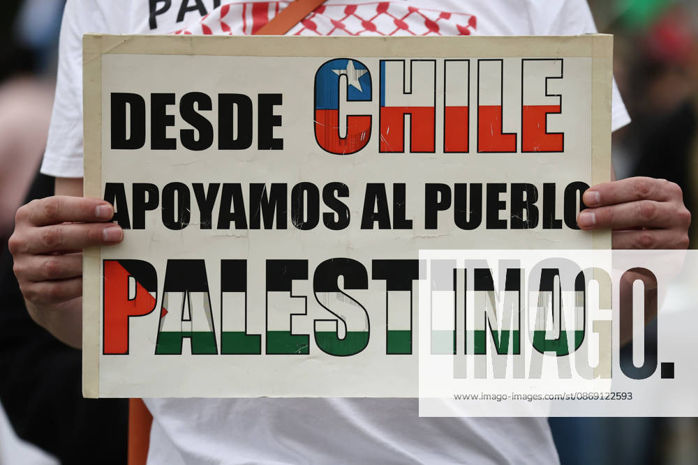 Santiago, October 10, 2026: March for Palestine organized by the Global Action for Palestine (GAFP) alliance along Alameda Street in downtown Santiago. Dragomir Yankovic, Aton Chile, Santiago, Chile. Aton 1198351