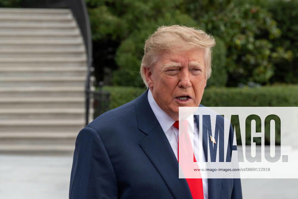 President DONALD TRUMP speaks to members of the media on the South Lawn of the White House before departing for Clarksville, Tennessee, where he is scheduled to attend a campaign rally in support of Republican candidates ahead of the November midterm elections. Washington United States - ZUMAk206 20261010_znp_k206_015