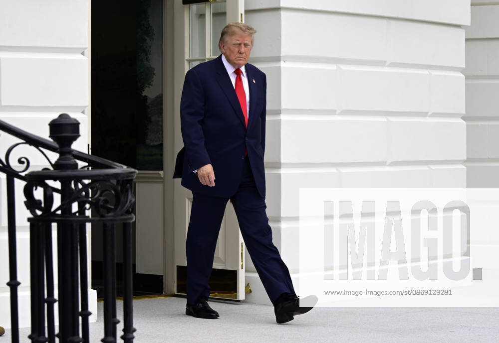 United States President Donald J Trump departs the South Lawn of the White House in Washington, DC, USA, en route Clarksville, Tennessee on Saturday, October 10, 2026. The President will participate in a campaign rally for Tennessee Republican candidates on the ballot in November.