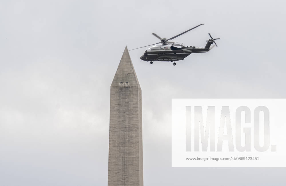 DC: Trump Departs for Clarksville, TN The new Marine One, a Sikorsky VH-92A Patriot helicopter, with United States President Donald J Trump aboard, flies past the Washington Monument as it departs the South Lawn of the White House in Washington, DC, USA, en route Clarksville, Tennessee on Saturday, October 10, 2026. The President will participate in a campaign rally for Tennessee Republican candidates on the ballot in November. Credit: Ron Sachs Pool via CNP Washington District of Columbia United States