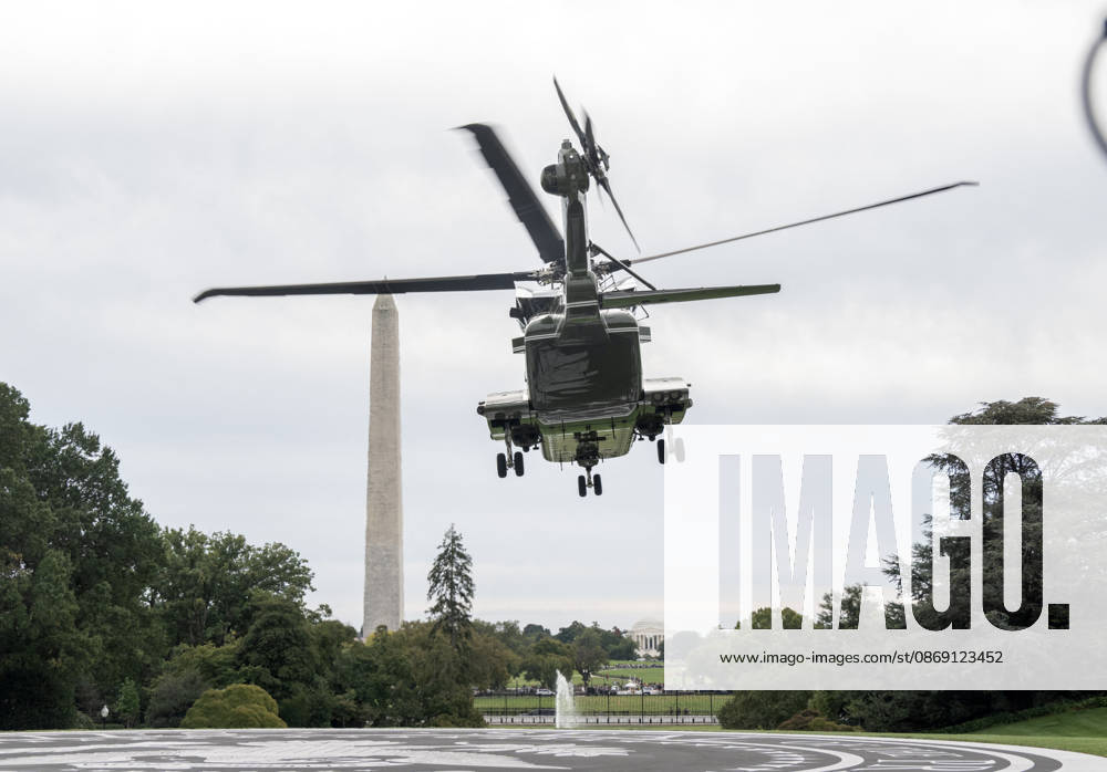 DC: Trump Departs for Clarksville, TN The new Marine One, a Sikorsky VH-92A Patriot helicopter, with United States President Donald J Trump aboard, departs the South Lawn of the White House in Washington, DC, USA, en route Clarksville, Tennessee on Saturday, October 10, 2026. The President will participate in a campaign rally for Tennessee Republican candidates on the ballot in November. Credit: Ron Sachs Pool via CNP Washington District of Columbia United States