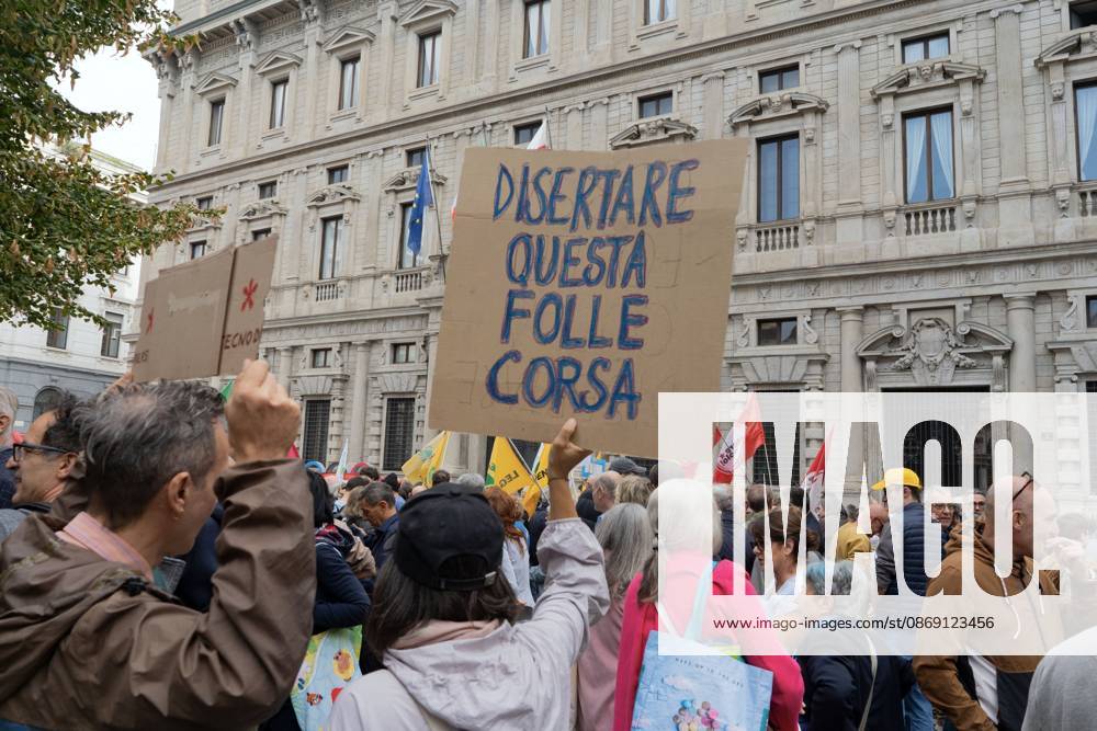 MILAN, ITALY †OCTOBER 10, 2026: Protesters gather for a sit-in in Piazza della Scala in central Milan to oppose the development of new data centers across Lombardy and Italy. The demonstration is organized by the Rete dei Comitati No Data Center (No Data Center Committee Network), which is calling for a moratorium on permits for new facilities. The group also urges public authorities to conduct thorough environmental, urban planning and regional assessments before approving projects. For approved facilities that have not yet begun operating, campaigners are calling for reviews to be reopened if potential microclimate effects and cumulative impacts with existing facilities were not adequately assessed. - ZUMAq101 20261007_zna_q101_450