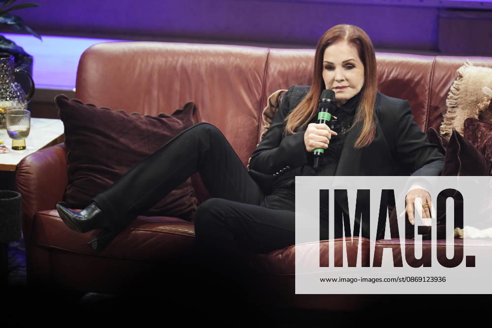 Priscilla Presley on stage with her talk show *An Evening with Priscilla Presley* at Haga Konserthall in Gothenburg, Sweden, on October 10, 2026 GOTHENBURG SWEDEN