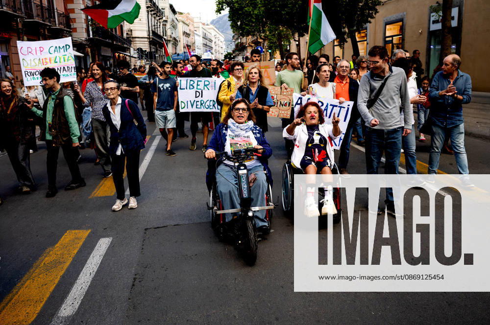 Disability Pride Palermo 2026 PALERMO, ITALY - OCTOBER 10: Disability Pride Palermo, dedicated this year to the theme Revolutionary Disabilities to advocate for the rights and self-determination of people with disabilities and to demand the elimination of architectural barriers, on October 10, 2026 in Palermo, Italy. Palermo Sicily Italy