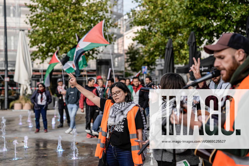 Pro-Palestine demonstration held in Luxembourg LUXEMBOURG, LUXEMBOURG - OCTOBER 10: Demonstrators gather for a pro-Palestine march organized by the Letz Act for Palestine initiative as part of a global day of action in solidarity with Palestinians in Luxembourg City, Luxembourg, on October 10, 2026. Organized in response to a call by the Global Alliance for Palestine, the march begins on Boulevard Franklin Roosevelt and proceeds towards Place de Paris, with participants calling for justice, freedom and self-determination for Palestinians. Muhammed Said Tako Anadolu Luxembourg Luxembourg. Editorial use only. Please get in touch for any other usage.