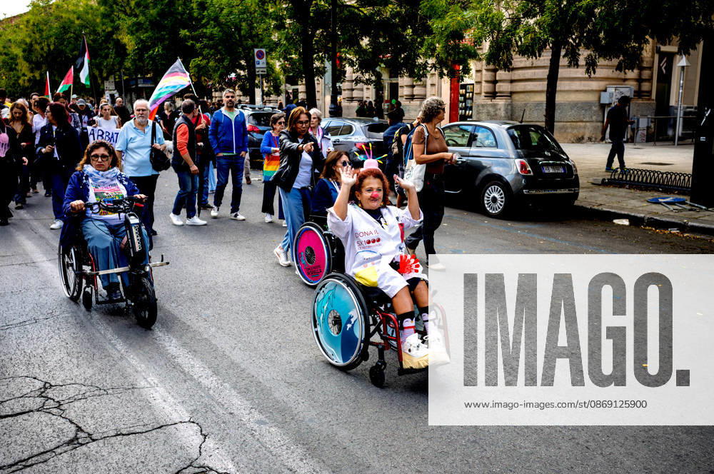 Disability Pride Palermo 2026 PALERMO, ITALY - OCTOBER 10: Disability Pride Palermo, dedicated this year to the theme Revolutionary Disabilities to advocate for the rights and self-determination of people with disabilities and to demand the elimination of architectural barriers, on October 10, 2026 in Palermo, Italy. Palermo Sicily Italy