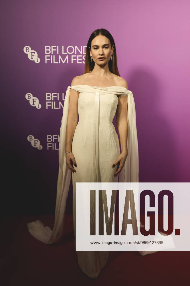 LILY JAMES attending the red carpet at the premier of the liberation at the BFI London Film Festival in london on October 9th London United Kingdom - ZUMAg279 20261010_zip_g279_033
