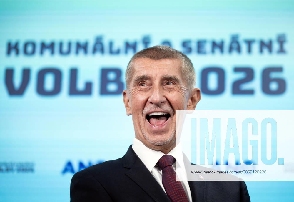 Senior government ANO movement, chairman Andrej Babis (photo) and first deputy chairman Karel Havlicek (not seen), gives press conference on results of the municipal and Senate elections in the afternoon at Centre for Movement Medicine, Prague 4 - Chodov, on October 10,2026. (CTKxPhoto MichaelaxRihova) CTKPhotoP2026101008470 CTKPhotoP2026101008470