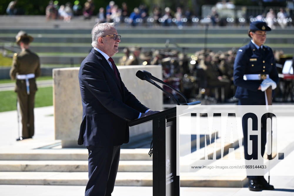 COMMEMORATIVE SERVICE OPERATION SLIPPER, Australian Prime Minister Anthony Albanese delivers an address during a commemorative service recognising the 25th anniversary of Australian service in Afghanistan, at the Australian War Memorial in Canberra, Sunday, October 11, 2026. ( NO ARCHIVING CANBERRA AUSTRALIAN CAPITAL TERRITORY Australia