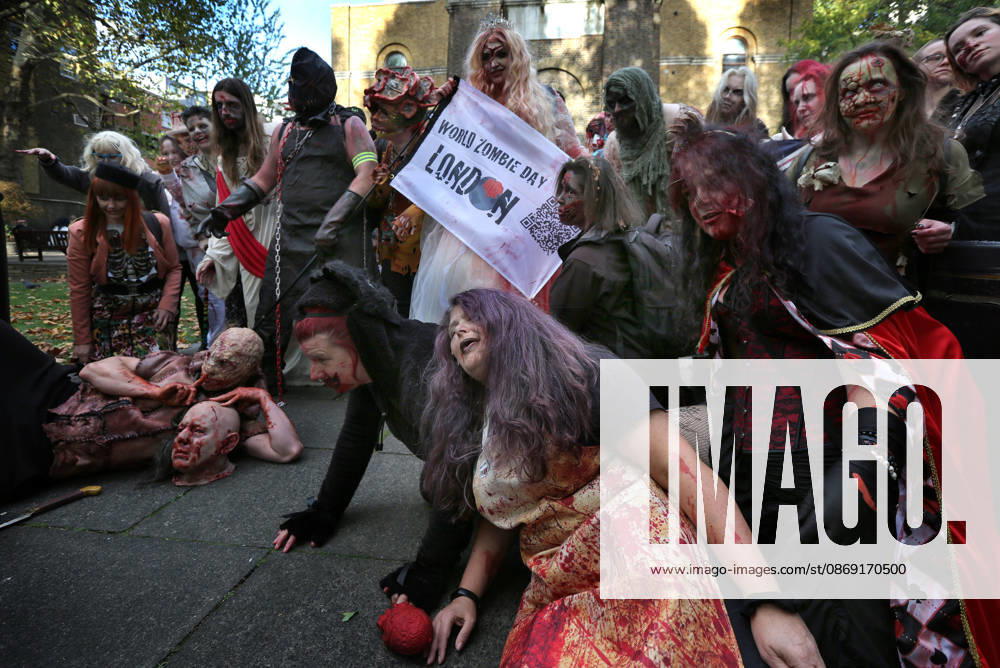World Zombie Day In London, UK - 10 Oct 2026 Revellers dressed as zombies gather in a churchyard in Wardour Street during the celebration. Supporters of World Zombie Day dressed in their best zombie attire and took to the streets and open spaces of London’s Soho district. The event started in the United States in 2006 and raises money through donations for charities like The Dead Good Club that helps people keep abreast of fast changing technologies like AI and digital media. London United Kingdom