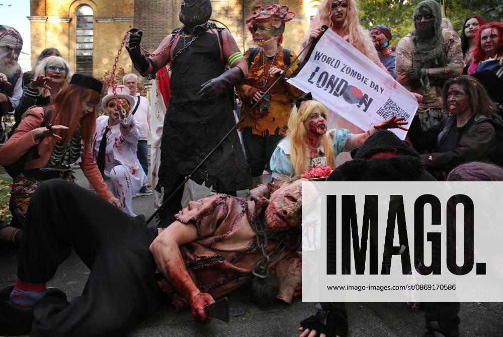World Zombie Day In London, UK - 10 Oct 2026 Revellers dressed as zombies gather in a churchyard in Wardour Street during the celebration. Supporters of World Zombie Day dressed in their best zombie attire and took to the streets and open spaces of London’s Soho district. The event started in the United States in 2006 and raises money through donations for charities like The Dead Good Club that helps people keep abreast of fast changing technologies like AI and digital media. London United Kingdom