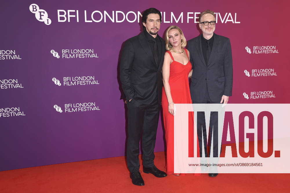 Adam Driver, Scarlett Johansson und James Gray bei der Premiere des Kinofilms Paper Tiger auf dem 70. BFI London Film Festival 2026 in der Royal Festival Hall. London